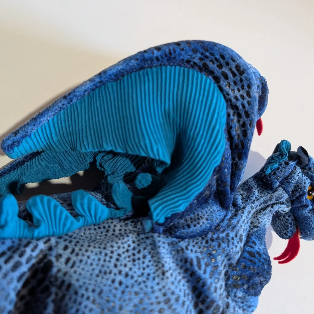 Folkmanis Blue Three Headed Dragon Plush Hand Puppet Wings - Picture 12 of 12